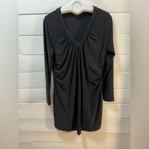 YEST – Black Open-Front Draped Tunic size 12